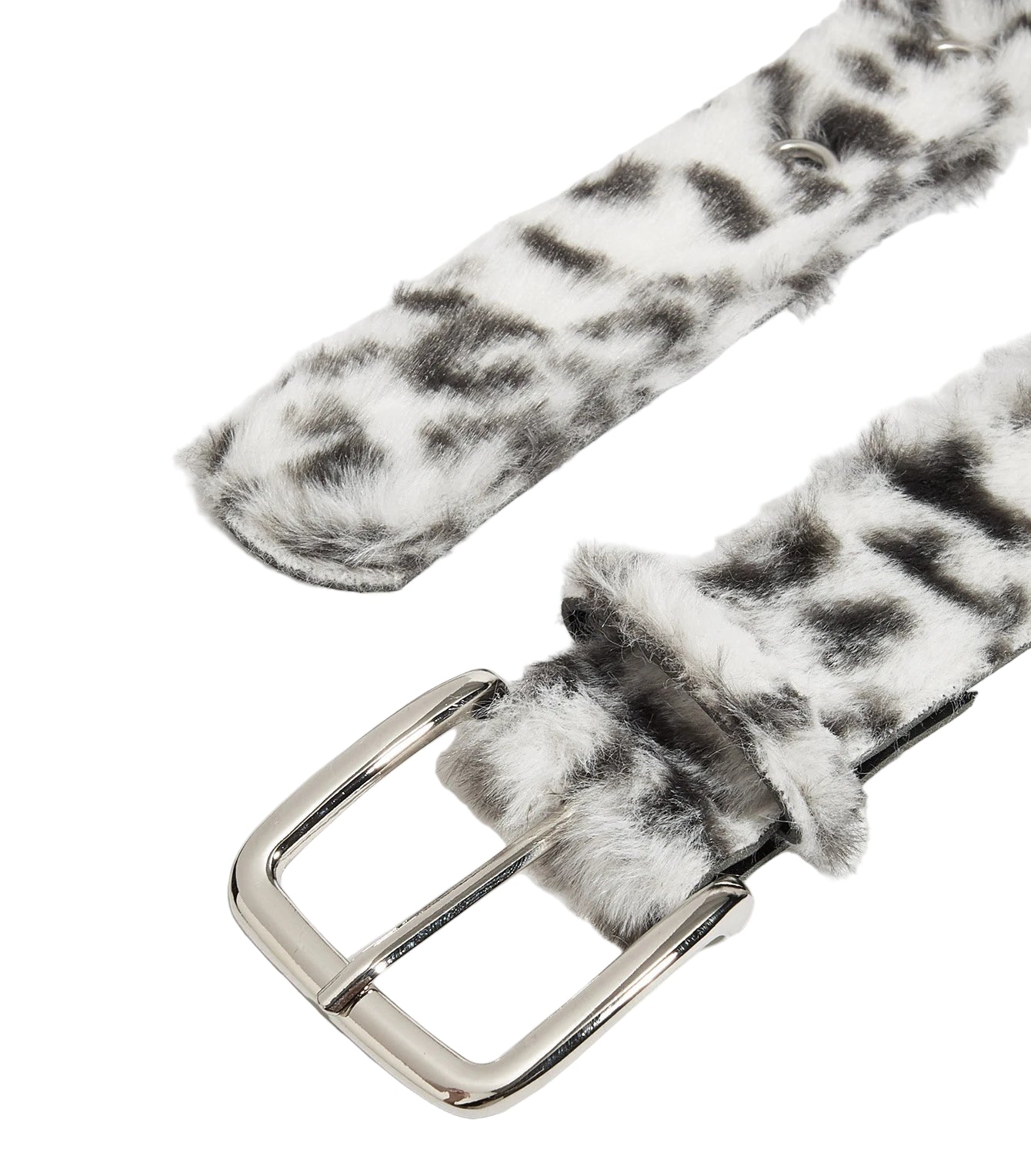 White Leopard Fur Belt